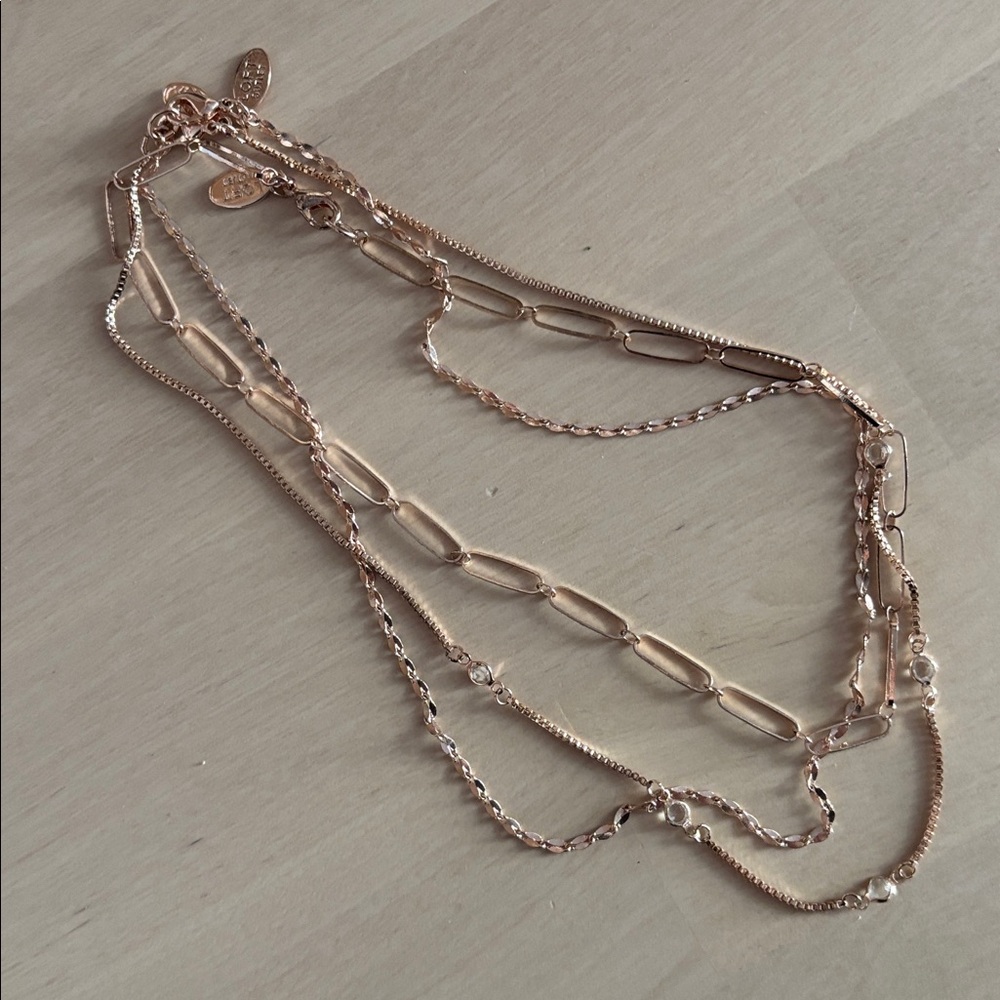 LOFT Outlet set of 3 Rose Gold Colored Necklaces